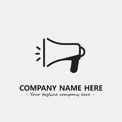 Megaphone illustration black and white for logo company vector image
