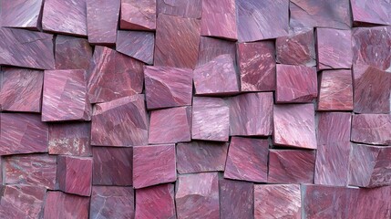 Abstract background of purple stone wall texture.  Irregular shaped blocks create a unique design. Ideal for modern architecture, design and interior decoration.