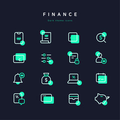 dark theme line icon sheet _finance02
