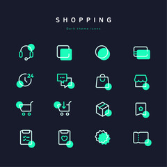 dark theme line icon sheet _shopping01