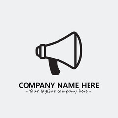 Megaphone illustration black and white for logo company vector image
