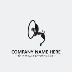Megaphone illustration black and white for logo company vector image
