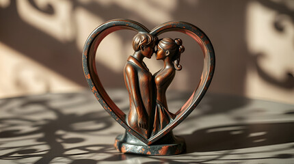 couple inside a heart for valentine's day