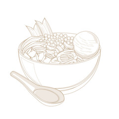 Vector Illustration Logo Line art Indonesian Es Teler or es Oyen