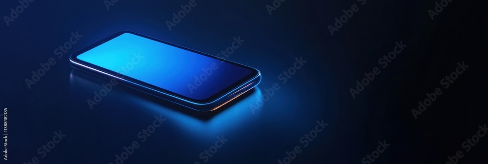 Poster Sleek modern smartphone with minimalist digital wallet interface illuminated by soft futuristic lighting
