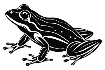 Variant style of frog silhouette vector illustration, isolated on a white background.