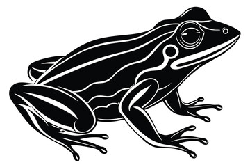 Variant style of frog silhouette vector illustration, isolated on a white background.