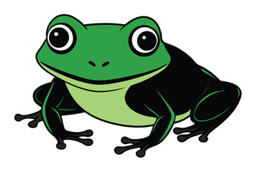 Variant style of frog silhouette vector illustration, isolated on a white background.