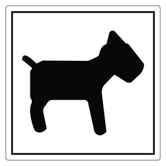 Black Silhouette of a Dog in a Square Frame for Animal Rights, Pets, and Dog-Related Themes