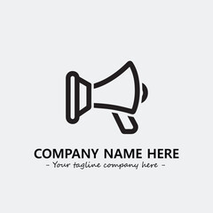 Megaphone illustration black and white for logo company vector image
