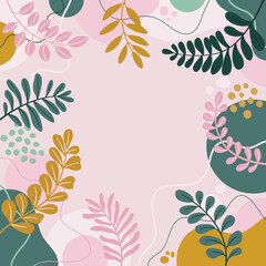 Hand drawn spring art background design. Template banner and cover.