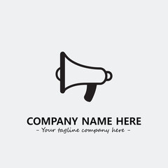 Megaphone illustration black and white for logo company vector image
