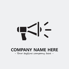Megaphone illustration black and white for logo company vector image
