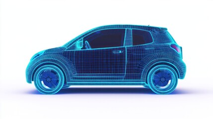 Smart ev car showcase urban setting digital concept art futuristic environment side view innovative design