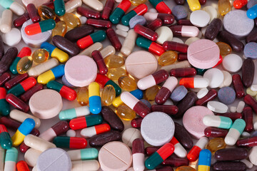 pills, tablets and capsules medicine abuse, generic medicine addiction to painkiller prescription...