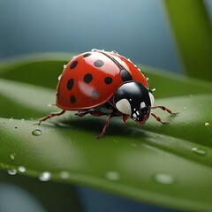 Obraz premium ladybug on leaf
