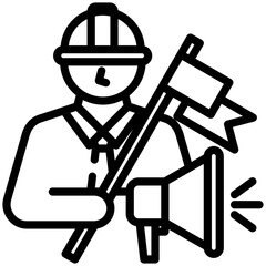 Labor strike icon for business risk, website, application, printing, document, poster design, etc