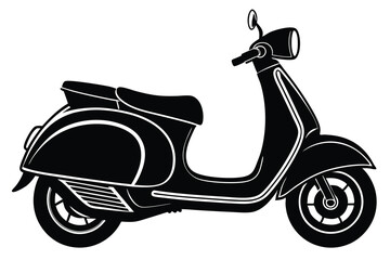  scooter silhouette vector art, modern sooty icon.