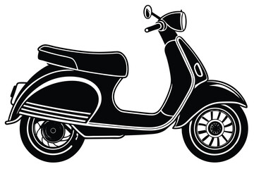  scooter silhouette vector art, modern sooty icon.