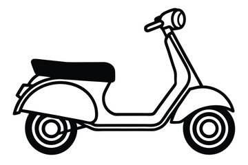  scooter silhouette vector art, modern sooty icon.