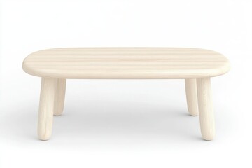 Light-colored wooden oval coffee table