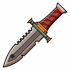 military knife isolated on white