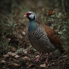 Fototapeta premium A dramatic contrast between a partridge and its environment.