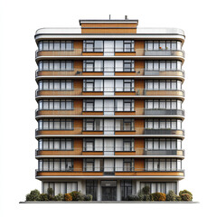 modern apartment building with brick facade and balconies