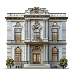 Obraz premium Elegant neoclassical building with ornate details and symmetry
