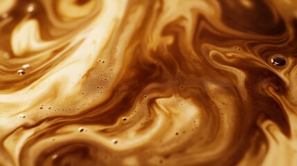 Coffee texture. Rich brown coffee crema swirling in close-up