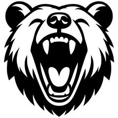 Silhouette portrait of a laughing bear