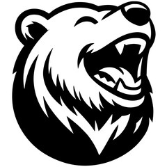 Silhouette portrait of a laughing bear