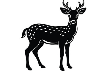 Natural wildlife a cute Deer silhouette vector and icon illustration design with no background.