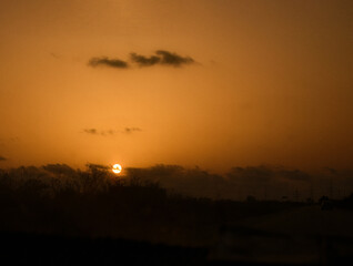 sunset in the city