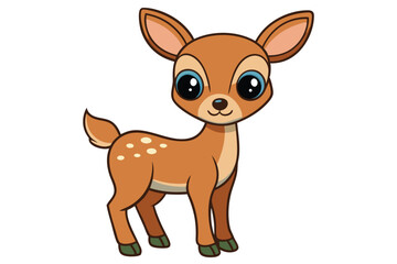 Natural wildlife a cute Deer silhouette vector and icon illustration design with no background.