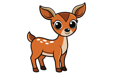 Natural wildlife a cute Deer silhouette vector and icon illustration design with no background.