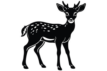 Natural wildlife a cute Deer silhouette vector and icon illustration design with no background.