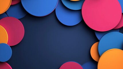 Playful Colorful Circles Arranged on a Dark Background Decorative Design