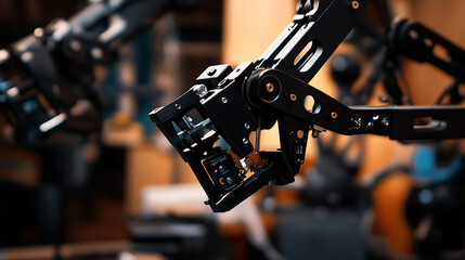 Mechanical arms constructing robotic arms for autonomous wood cutting in a lumber yard, robotic arms fitting saw blades, conveyor systems