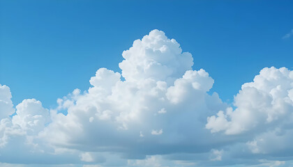 Stunning Cumulus Cloudscape A Breathtaking View of Fluffy White Clouds Against a Vivid Blue Sky