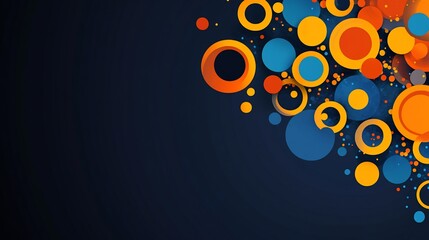 Vibrant circle cluster on navy backdrop creates a visually appealing contrast