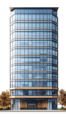Fototapeta premium tall office building with glass facade and modern design