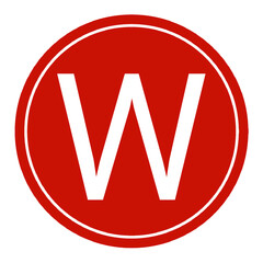 Letter w symbol element with red circle transparent background png, logo w red design © DLC
