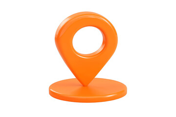 3D Illustration Of An Orange Location Pin With Transparent Background