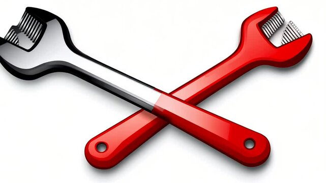 Wrench and Screwdriver Crossed Tools Icon for Repair and Service Generative AI