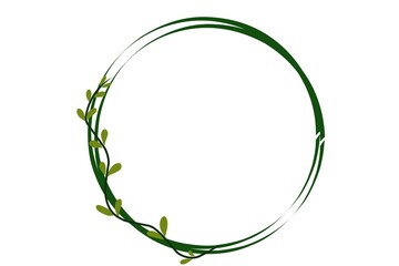 circle frame with floral ornament. easter egg with floral ornament