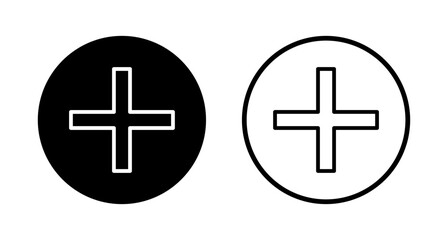 Fototapeta premium Plus icon logo design. Add plus sign and symbol