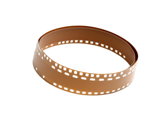 3D Illustration Of Film Reel Isolated On Transparent Background