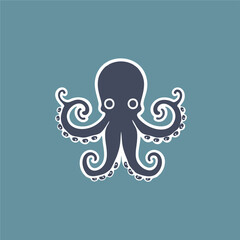 Cute Cartoon Octopus Illustration.
