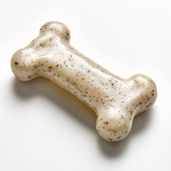 Creamy off-white bone-shaped treat with speckled texture